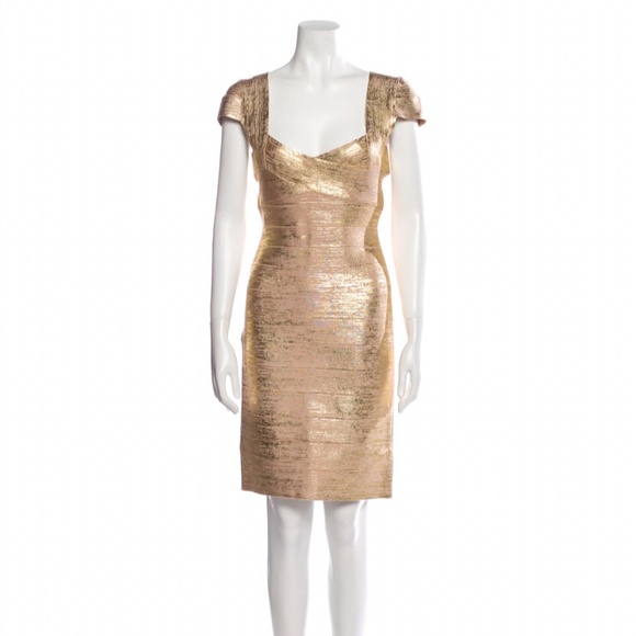 Herve Leger Gold Dress - Picture 2 of 4